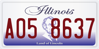 IL license plate A058637