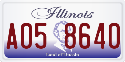 IL license plate A058640