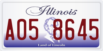 IL license plate A058645
