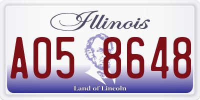 IL license plate A058648