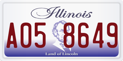 IL license plate A058649