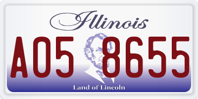 IL license plate A058655