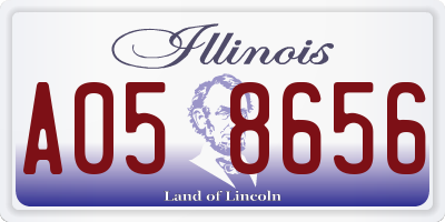 IL license plate A058656