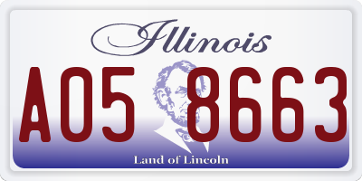 IL license plate A058663