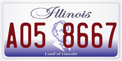 IL license plate A058667
