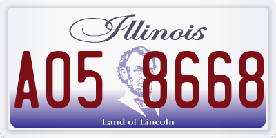 IL license plate A058668