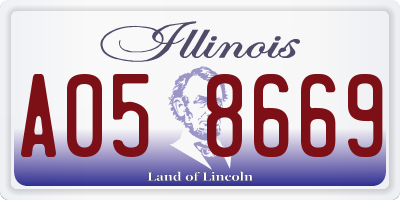 IL license plate A058669