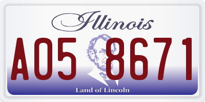 IL license plate A058671