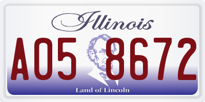 IL license plate A058672