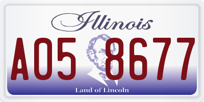 IL license plate A058677
