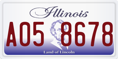 IL license plate A058678