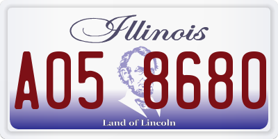 IL license plate A058680