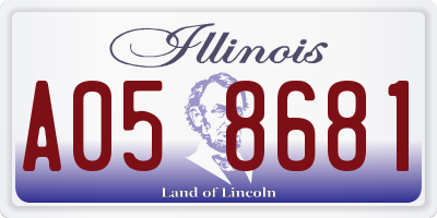 IL license plate A058681
