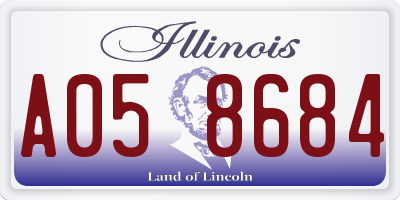 IL license plate A058684