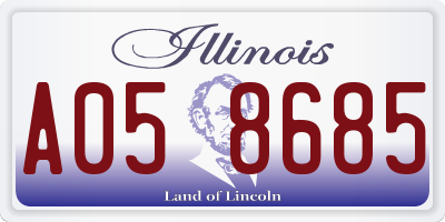 IL license plate A058685