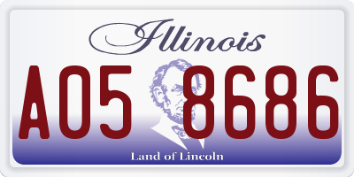 IL license plate A058686