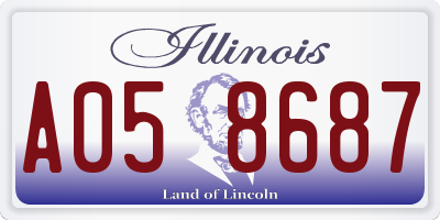 IL license plate A058687