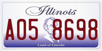 IL license plate A058698