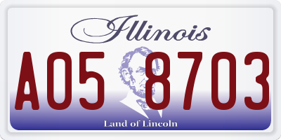 IL license plate A058703