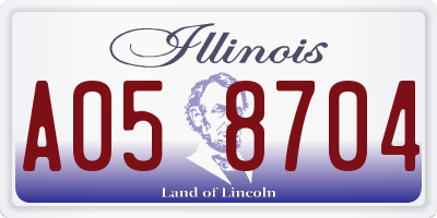 IL license plate A058704