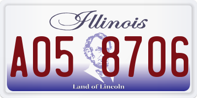IL license plate A058706