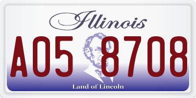 IL license plate A058708