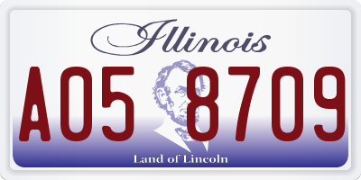 IL license plate A058709