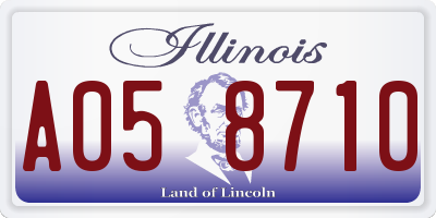 IL license plate A058710