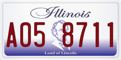 IL license plate A058711