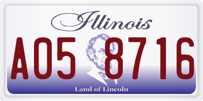 IL license plate A058716