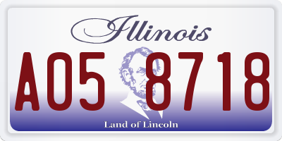 IL license plate A058718