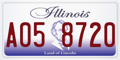 IL license plate A058720