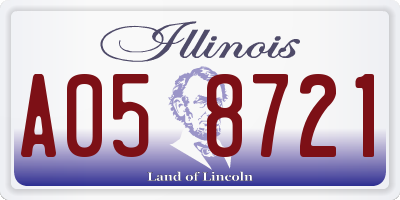 IL license plate A058721