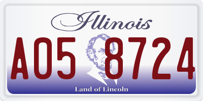 IL license plate A058724