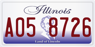 IL license plate A058726
