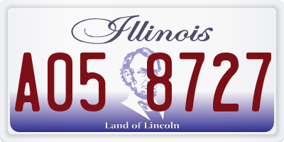 IL license plate A058727