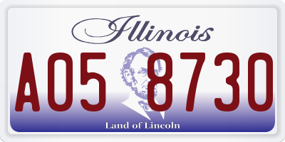 IL license plate A058730
