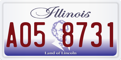 IL license plate A058731