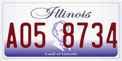 IL license plate A058734