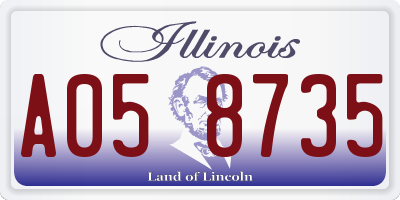 IL license plate A058735