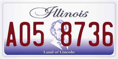 IL license plate A058736