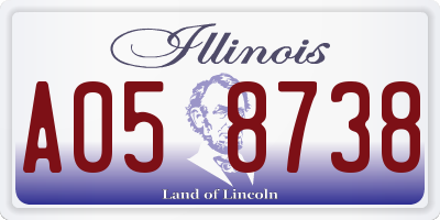 IL license plate A058738