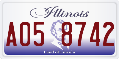 IL license plate A058742