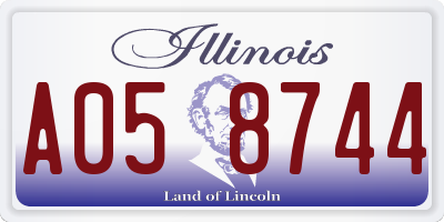 IL license plate A058744