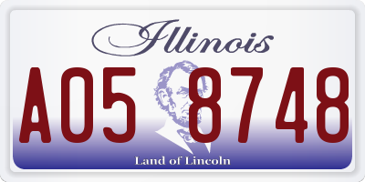 IL license plate A058748