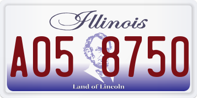 IL license plate A058750
