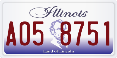 IL license plate A058751