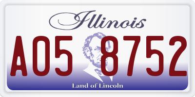 IL license plate A058752