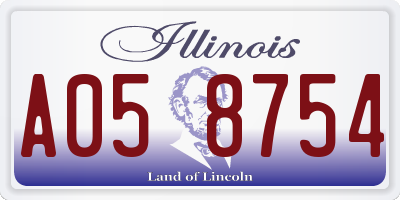 IL license plate A058754