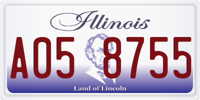IL license plate A058755